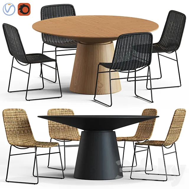 Globewest Olivia Chair and Classique Table 3DModel