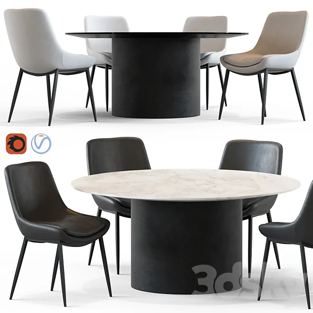 Globewest Pepper Chair and Geo Table 3D Model