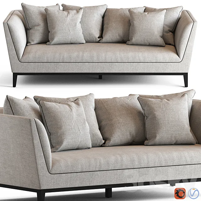Globewest Vittoria Hampton 3 Seater Sofa 3D Model