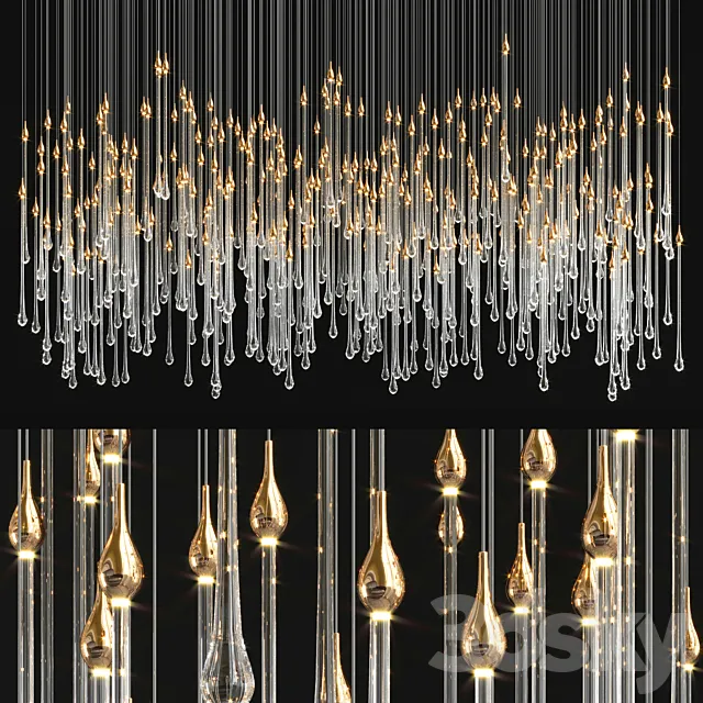 Glockiny tear drop chandelier 3D Model