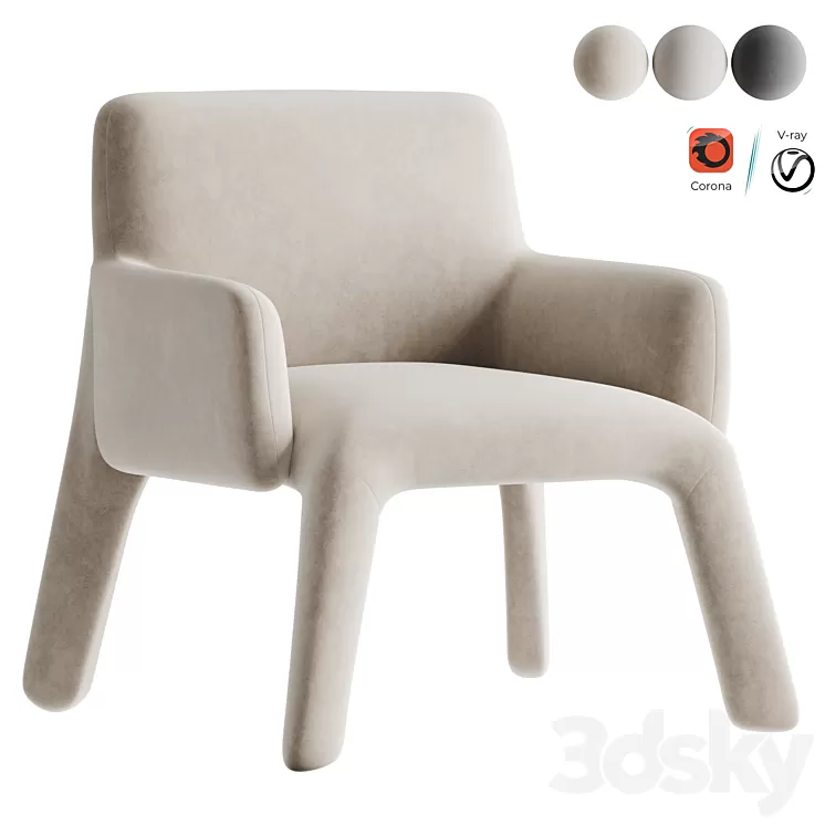 Glove Up Molteni Armchair 3D Model Glove Up Molteni Armchair 3D Model