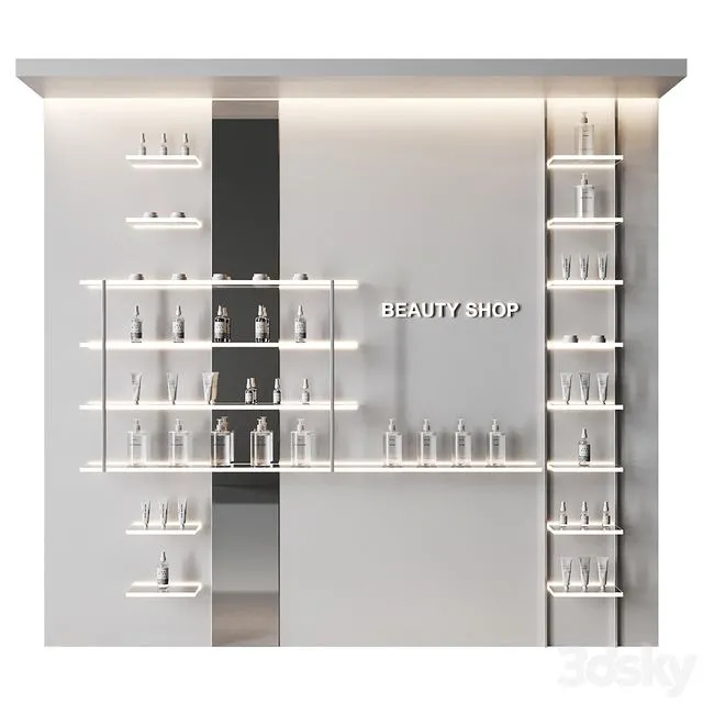 Glowing shelves for a cosmetics store 3D Model