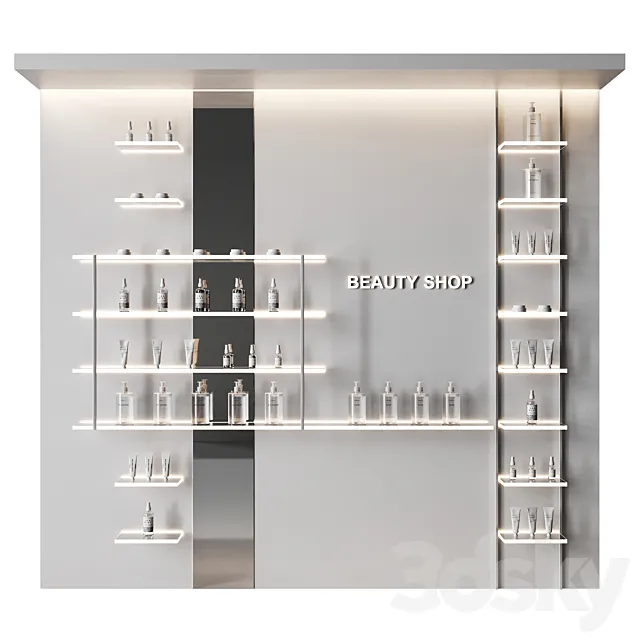 Glowing shelves for a cosmetics store Free Download