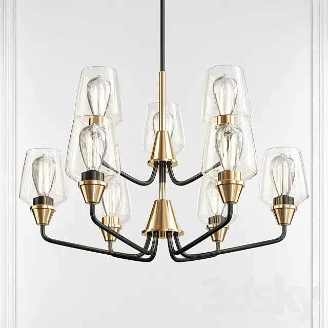 Goblet Bronze Antique Brass 9 Light Chandelier by Maxim Lighting 3DModel