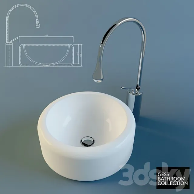 GOCCIA washbasin 3D Model GOCCIA washbasin 3D Model