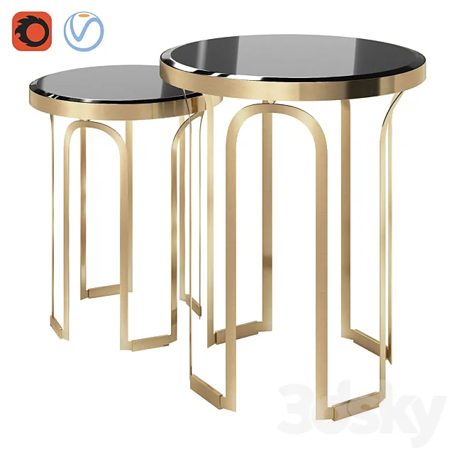 Gold Castle Tower Side Table 3D Model
