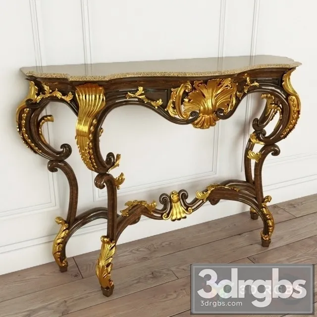 Gold Classic Console 3D Model Download