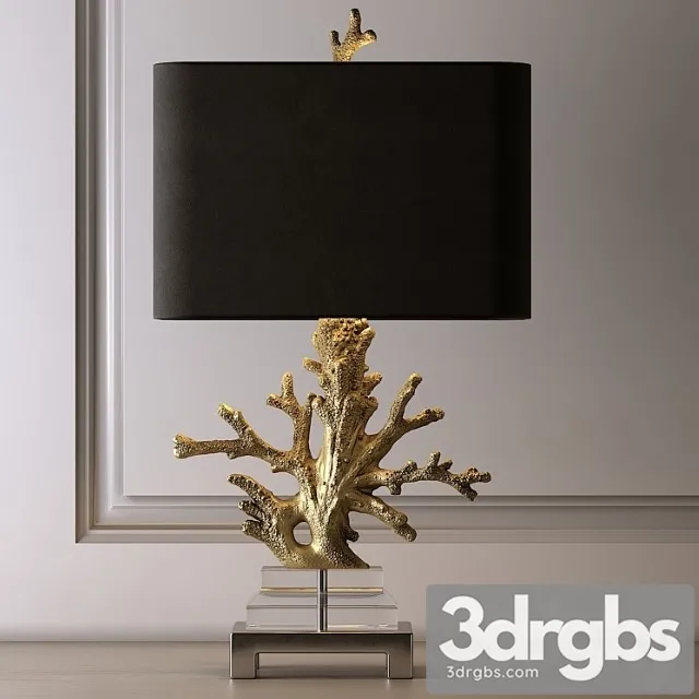 Gold Coral Table Lamp 3D Model Download