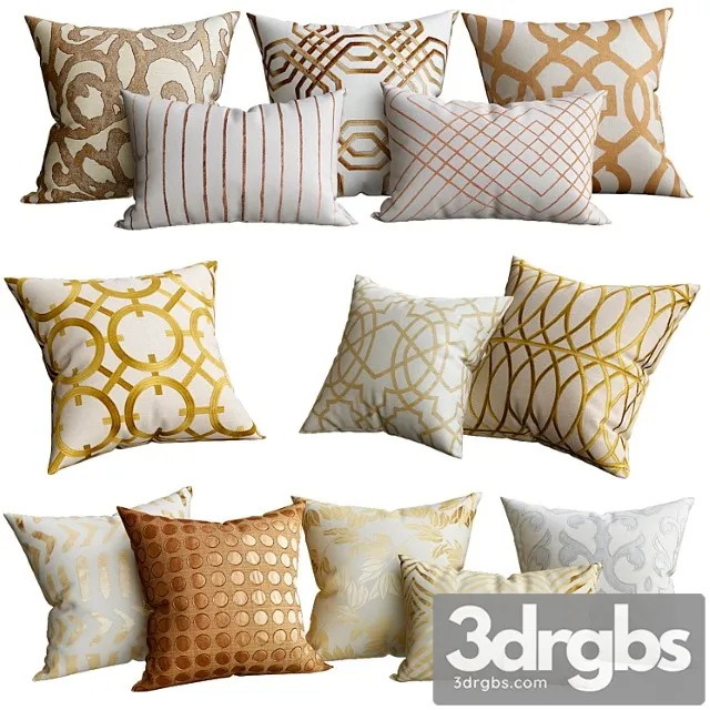 Gold cushion for sofa 3D Model Download Gold cushion for sofa 3D Model Download