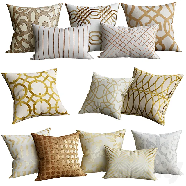 Gold cushion for sofa 3D Model Gold cushion for sofa 3D Model