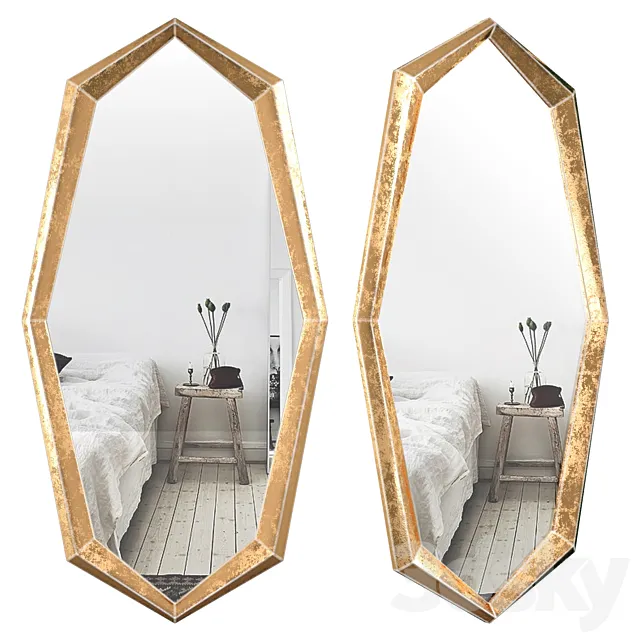 Gold Octagonal Mirror – Eichholtz Narcissus 112695 3DModel