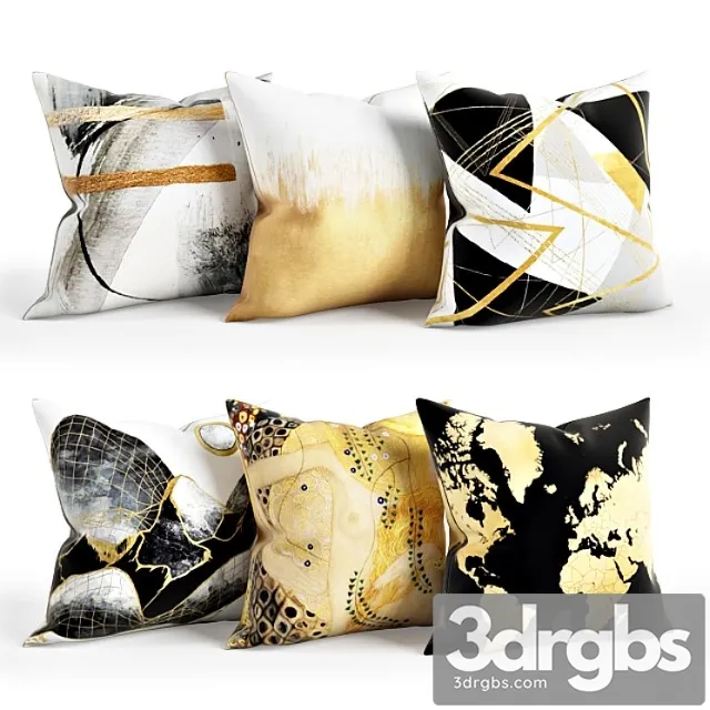 Gold Pillow Set 003 3D Model Download Gold Pillow Set 003 3D Model Download