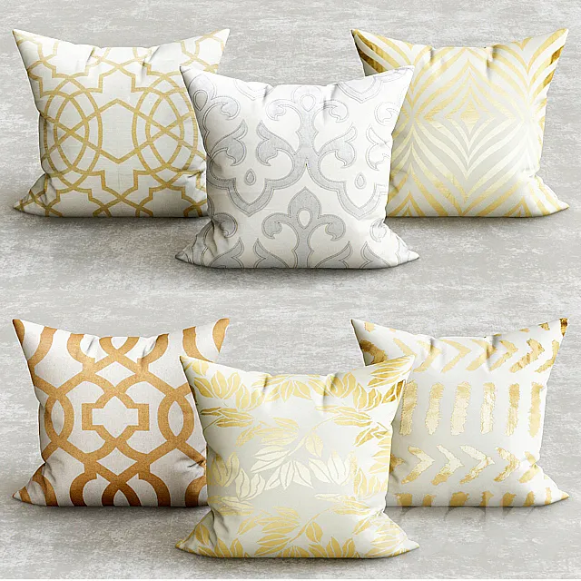 GOLD PILLOWS 3DModel GOLD PILLOWS 3DModel