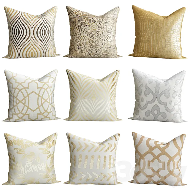 Gold pillows 3DModel Gold pillows 3DModel