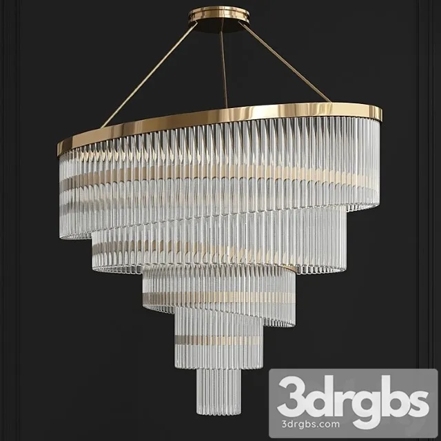 Gold Plated Spiral Crystal Designer Chandelier 2 3D Model Download