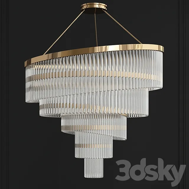 Gold Plated Spiral Crystal Designer Chandelier 3D Model Gold Plated Spiral Crystal Designer Chandelier 3D Model