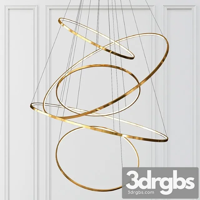 Gold ring chandelier 5 3D Model Download