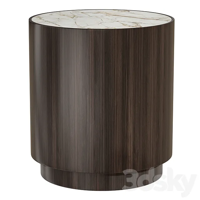 GOLD WOOD SIDE TABLE by laskasas 3D Model