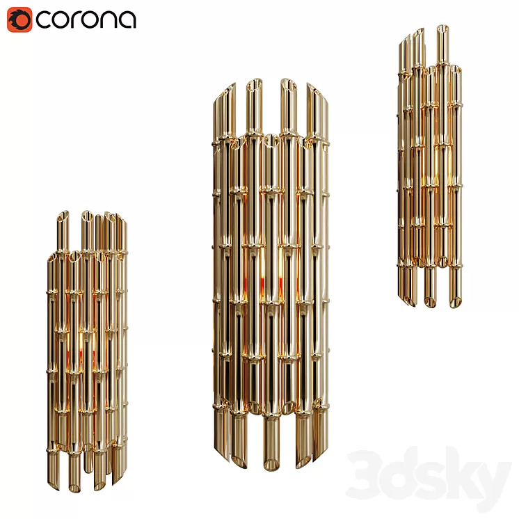 Golden bamboo 3D Model