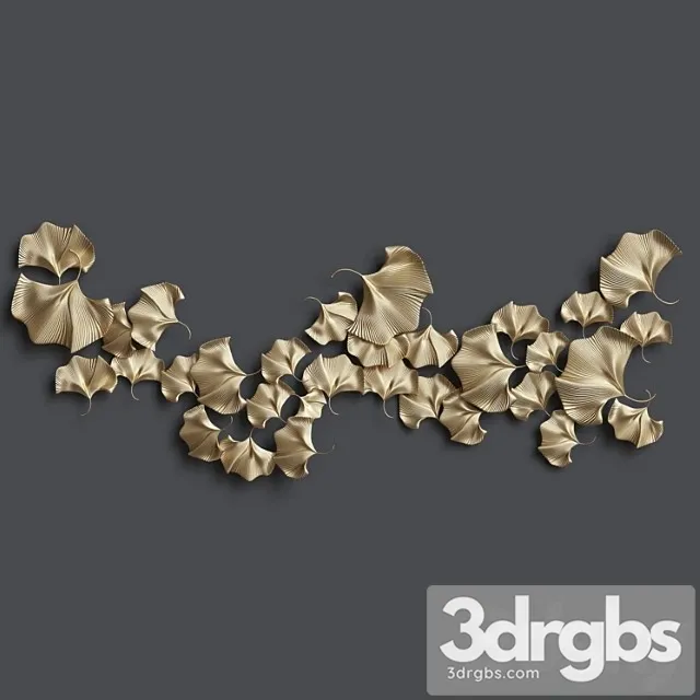 Golden Ginkgo Leaves 3D Model Download