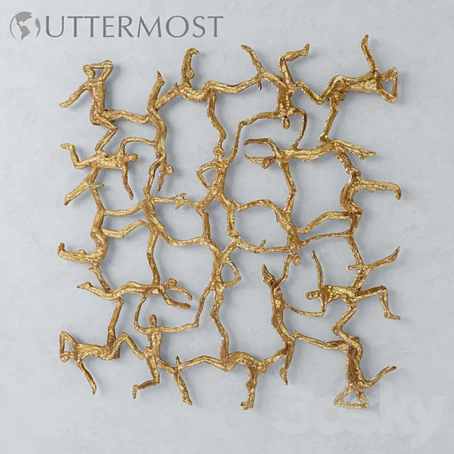 Golden Gymnasts wall decor by Uttermost 3D Model Golden Gymnasts wall decor by Uttermost 3D Model