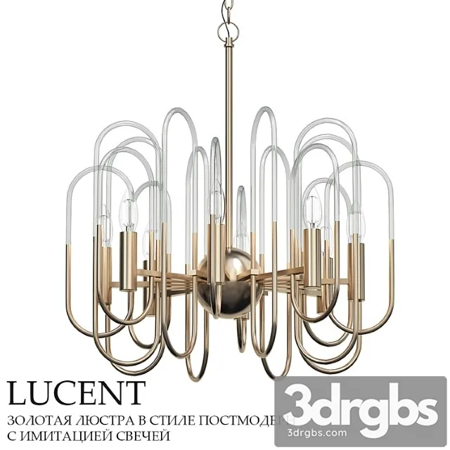 Golden Post Modern Chandelier 3D Model Download