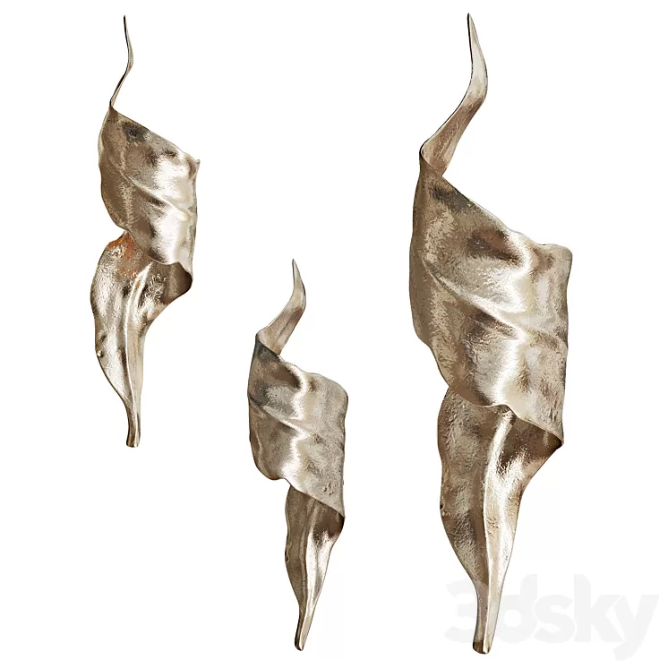 Golden wall sconce LEAF | VetviStore 3D Model Free Download Golden wall sconce LEAF | VetviStore 3D Model Free Download