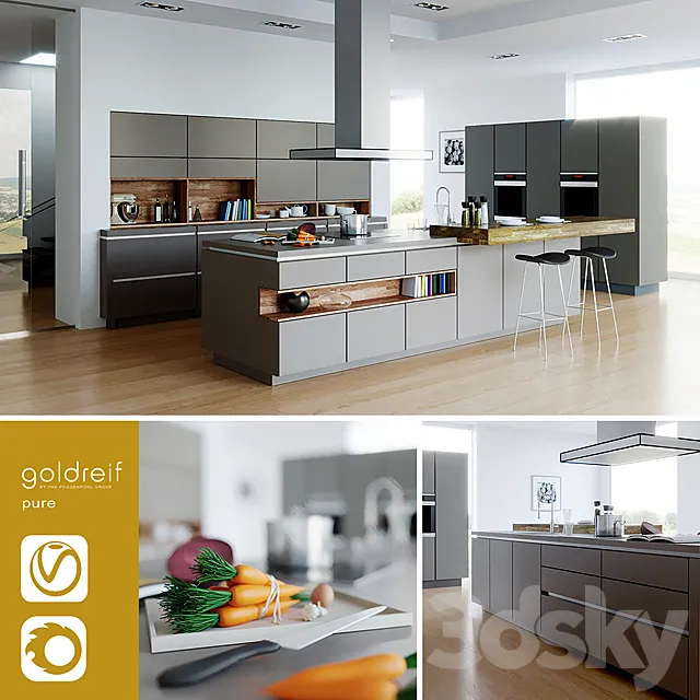 Goldreif by Poggenpohl Pure Kitchen (vray + corona) 3DModel