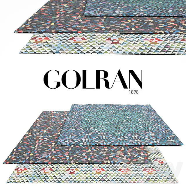 Golran Triangles Rug Set 1 3DModel Golran Triangles Rug Set 1 3DModel