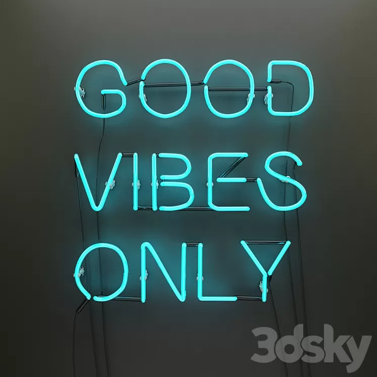 GOOD VIBES ONLY 3D Model GOOD VIBES ONLY 3D Model