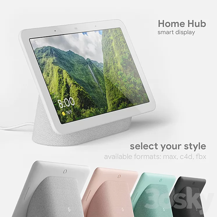 Google Home Hub 4 colors 3D Model