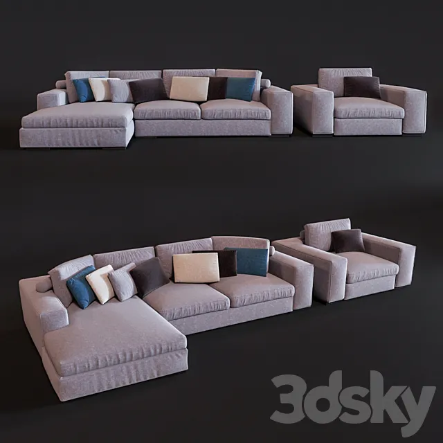Gordon sofa and armchair by Relax factory 3DModel