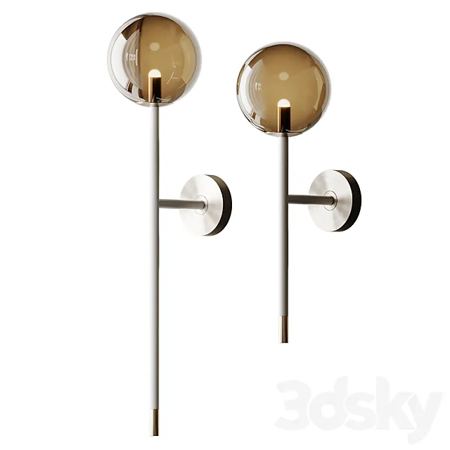 Grace 1 Glass Wall Lamp 3 Variants 3DModel Grace 1 Glass Wall Lamp 3 Variants 3DModel