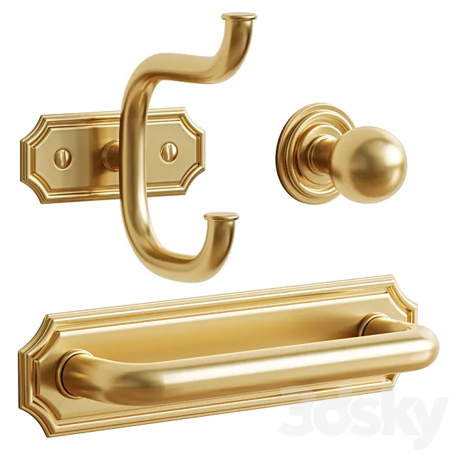 Grace Cabinet Hardware And Hook 3D Model