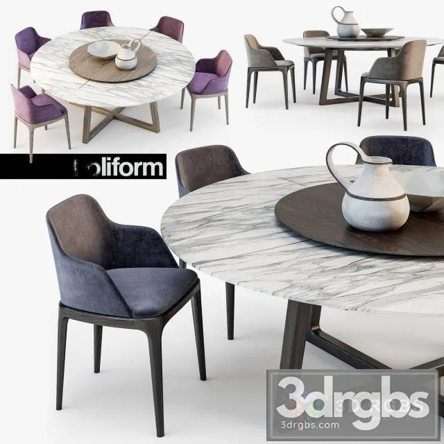 Grace Chair Concorde Table 3D Model Download