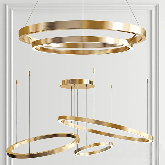 Grace & Hoops Ring Chandelier 3D Model Grace & Hoops Ring Chandelier 3D Model
