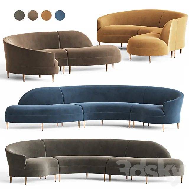 Grace Serpentine Sectional Sofa 3D Model Grace Serpentine Sectional Sofa 3D Model