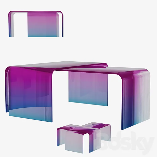 Gradient Glass Tables 3D Model Gradient Glass Tables 3D Model