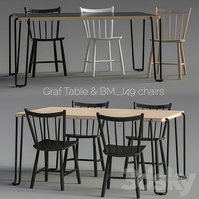 Graf Table & BM J49 3D Model Graf Table & BM J49 3D Model