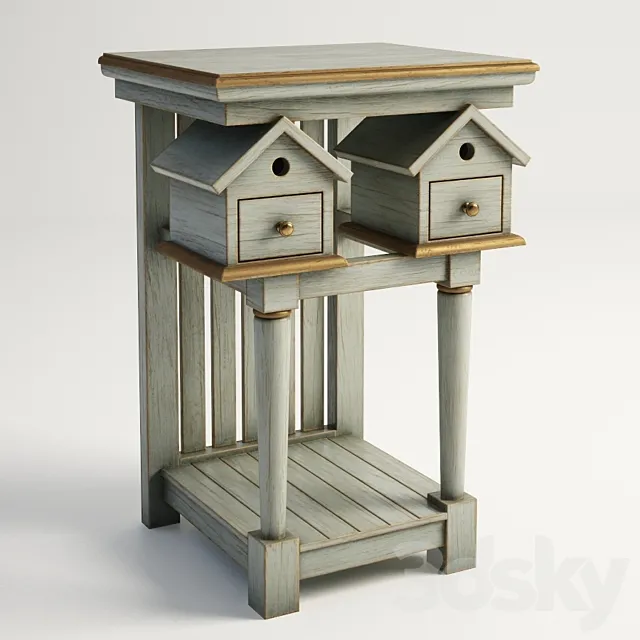 GRAMERCY HOME – BIRDHOUSE SIDE TABLE 522.013-FGG 3DModel