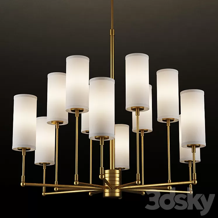 GRAMERCY HOME – CLARENCE CHANDELIER CH074-12-BRS 3D Model
