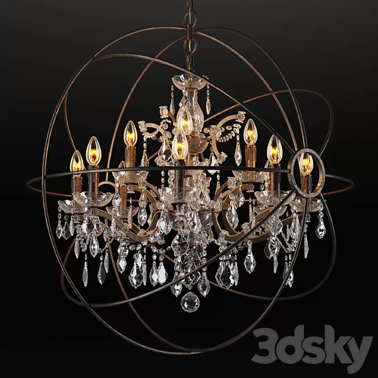 GRAMERCY HOME – IRON ORB CHANDELIER CH014-12-LRR 3D Model