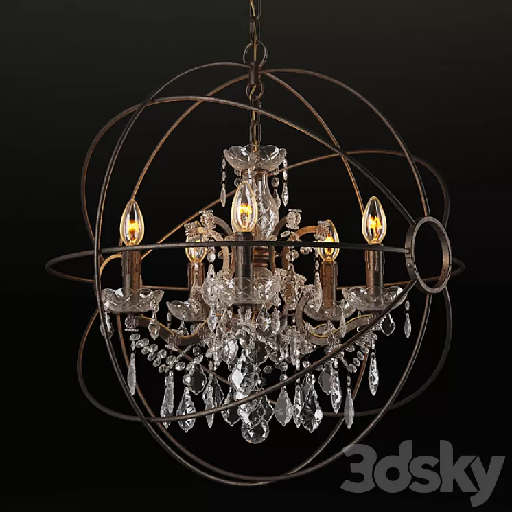 GRAMERCY HOME – IRON ORB CHANDELIER CH014-5-LRR 3D Model