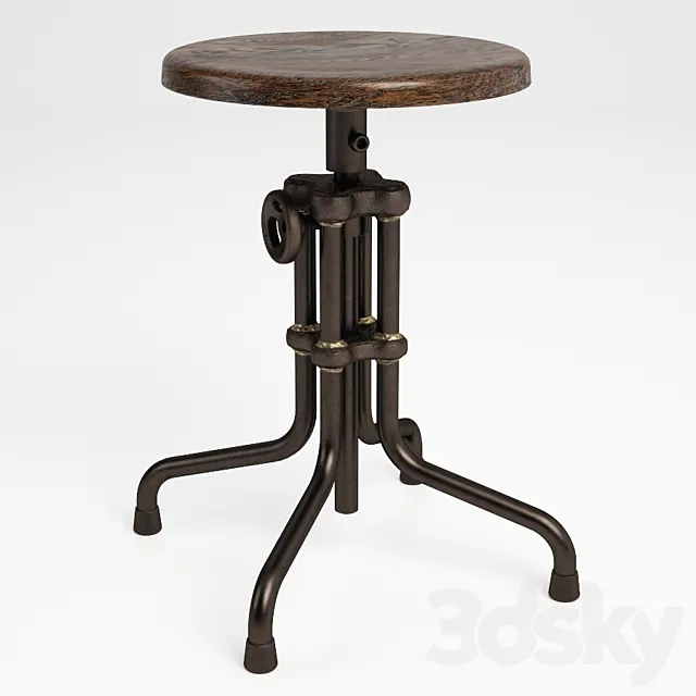 GRAMERCY HOME – ISAAC COUNTER LOW STOOL 445.002B 3D Model