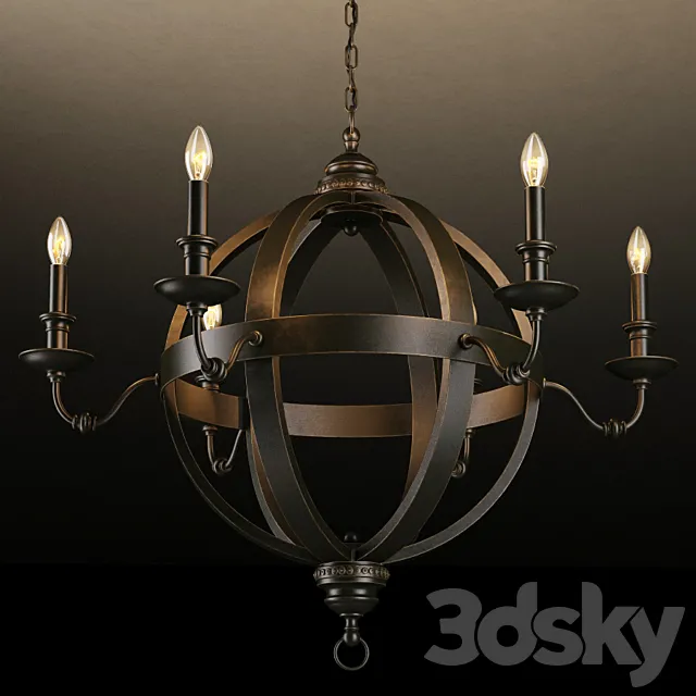 GRAMERCY HOME – MEDIEVAL METAL ORB CHANDELIER CH029-8-ABG 3D Model GRAMERCY HOME – MEDIEVAL METAL ORB CHANDELIER CH029-8-ABG 3D Model