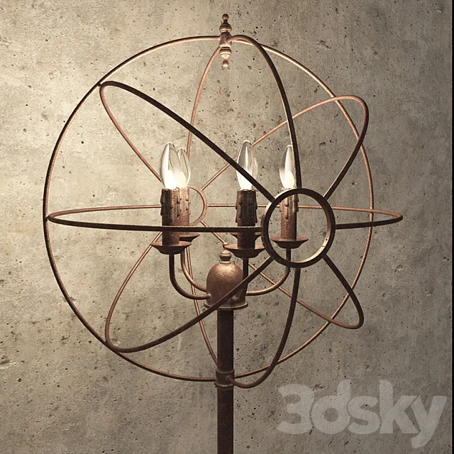Gramercy iron orb floor lamp 3D Model Gramercy iron orb floor lamp 3D Model