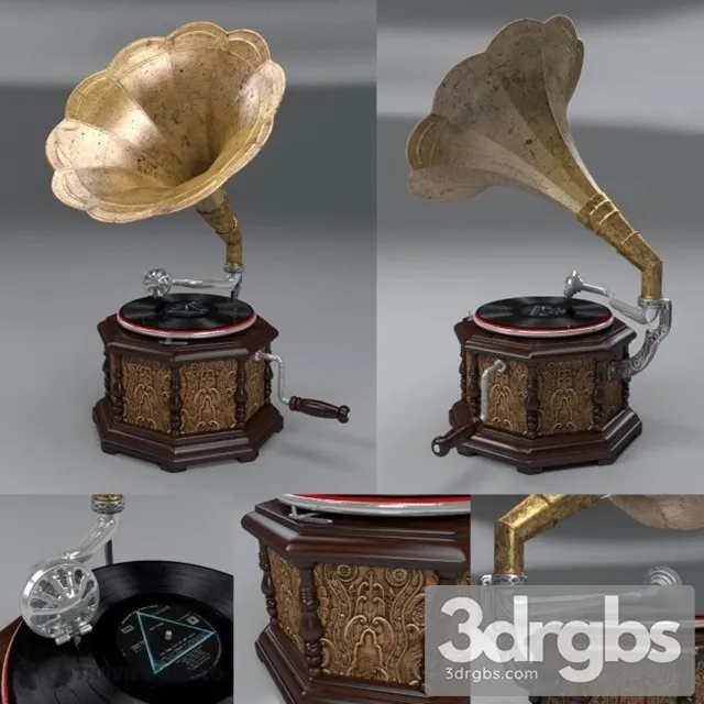 Grammofon Gramophone 3D Model Download