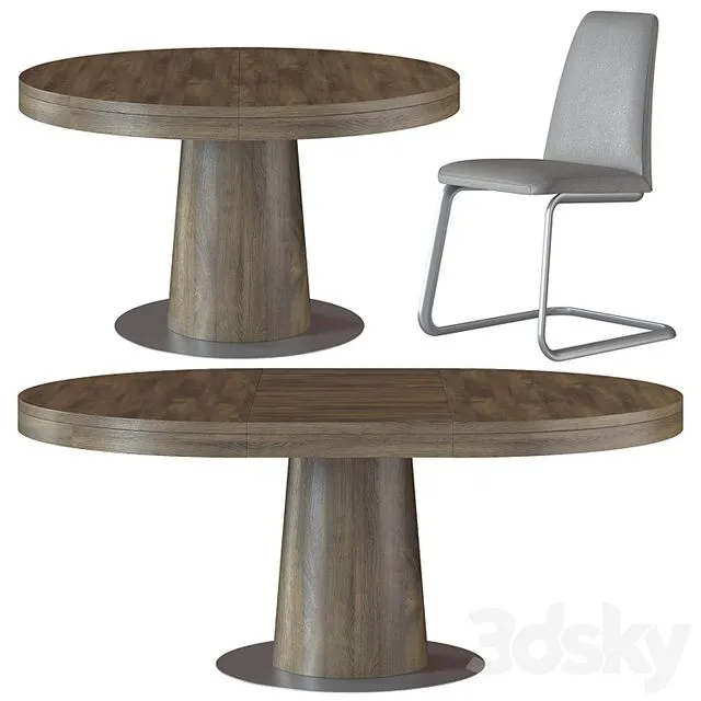 GRANADA Table and BoConcept LAUSANNA Chair 3D Model