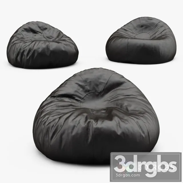 Grand Leather Bean Bag Chair 3D Model Download