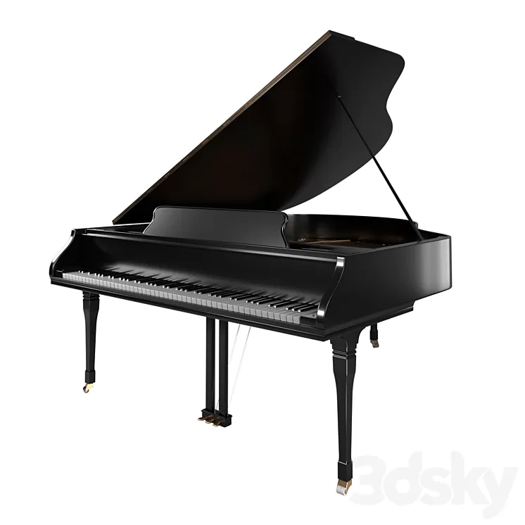 Grand piano classic detailed 3D Model Free Download